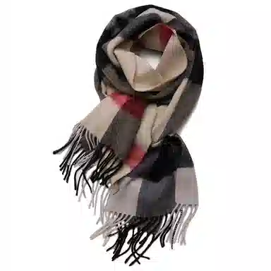 红豆 保暖百搭格纹时尚简约经典英伦格子 羊毛 绒线围巾 女款