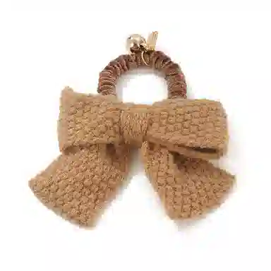 如花梦 甜美大蝴蝶结毛绒气质发夹毛线后脑勺发饰 针织 发圈 女款