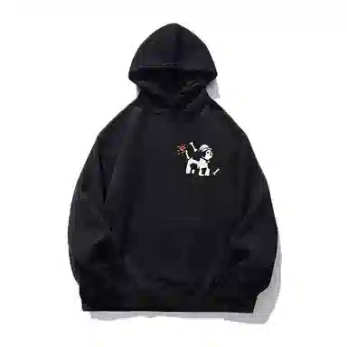 莫代尔 舒适亲肤卡通潮流时尚印花休闲连帽长袖可外穿打底衣 男女同款