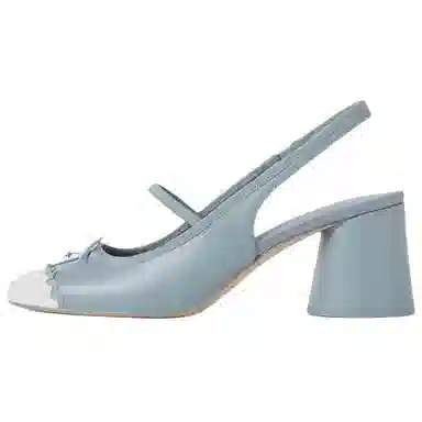 CHARLES&KEITH Chunky Heel Pumps Cream Black