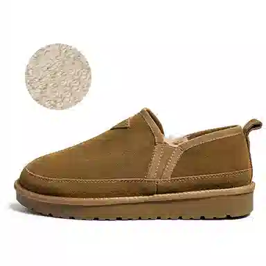 小红人 牛反绒 保暖防滑耐磨减震 加绒休闲时尚 及踝 雪地靴 男款 棕色