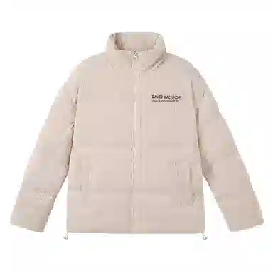 大卫贝肯 美式高街复古经典潮流字母印花纯色休闲面包服加厚保暖立领外套棉服 男女同款