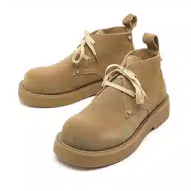 品乙 工装厚底百搭 时尚舒适 短筒 马丁靴 男款 黄色