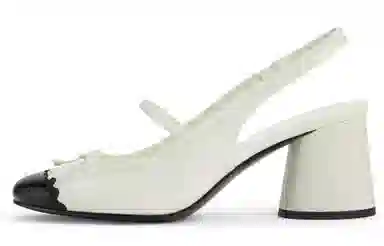 CHARLES&KEITH Chunky Heel Pumps Cream Black