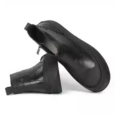 泰点 头层牛皮 时尚舒适厚底增高休闲 短靴 男款