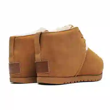 牛反绒 保暖减震防滑 加绒加厚丑萌圆头 短筒 雪地靴 男女同款