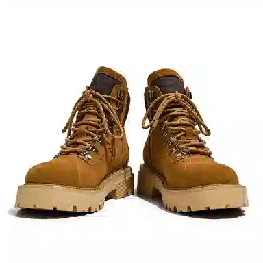 BEIDOUNIAO Leather Yellow Boots