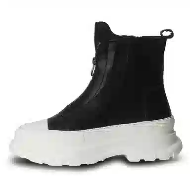 泰点 休闲厚底增高中跟 短靴 男款 黑