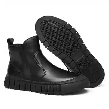 罗蒙 牛剖层革 百搭时尚 短靴 男款