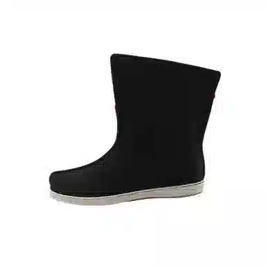 布鞋 内联升 男千手工千层底 工装靴 布 手工千层底 短靴 男款 黑色