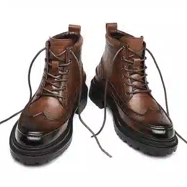 Playboy Brogue Leather Boots