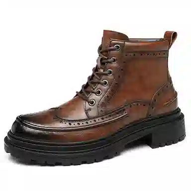 Playboy Brogue Leather Boots