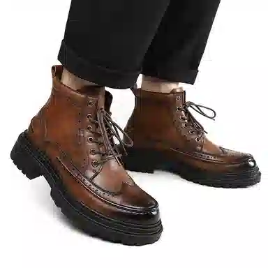Playboy Brogue Leather Boots