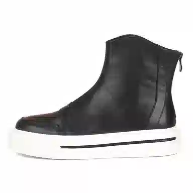 泰点 头层牛皮 时尚百搭 短靴 中跟 男款 黑色