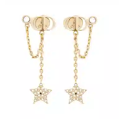 Dior Cd Star Earrings Gold