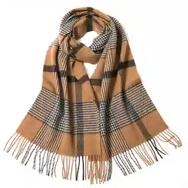 红豆 保暖加宽加厚经典英伦格 羊毛 绒线围巾 男款