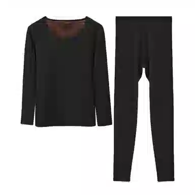 欧迪芬 加绒亲肤舒适蚕丝防寒保暖套装 女款