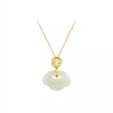 中国珠宝 平安锁锁骨链 福运随行 平安吉祥 细致精美 新中式国风简约设计感 平安喜乐 幸福相伴通勤显气质 玉髓 项链 女款