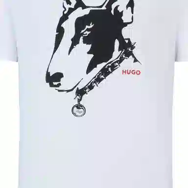 HUGO BOSS Cotton-Jersey T-Shirt With Dog Artwork T