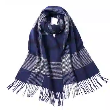 红豆 保暖加宽加厚经典英伦格 羊毛 绒线围巾 男款