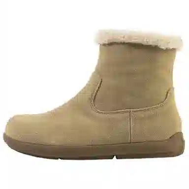 妙侣 牛反绒 保暖耐磨防滑 时尚百搭 短筒 雪地靴 女款 奶杏色