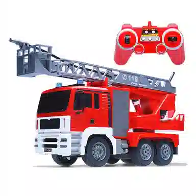双鹰 大号喷水消防车 电动工程车模型云梯升降救火车 遥控玩具