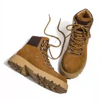 BEIDOUNIAO Leather Yellow Boots