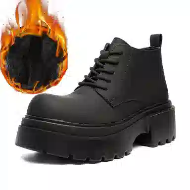 超纤皮 英伦风尚时尚舒适之选 短靴 男款 经典黑色