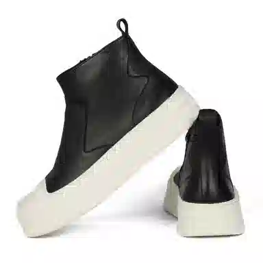 泰点 头层牛皮 时尚舒适厚底增高休闲 短靴 男款