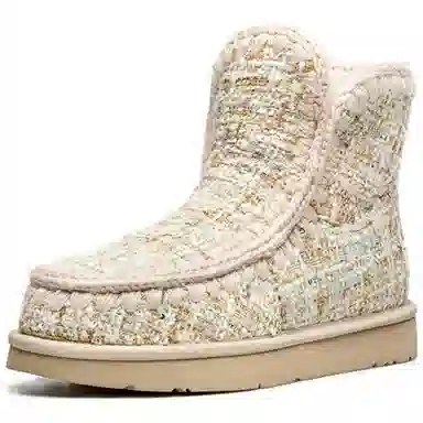 AU&MU Knit Pattern Snow Boots