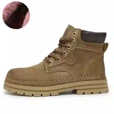 袋鼠头 头层猪皮 经典简约 个性百搭时尚 短筒 马丁靴 男女同款