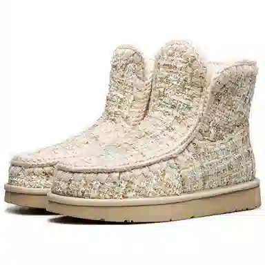 AU&MU Knit Pattern Snow Boots