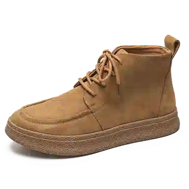 威世米邦 牛反绒 厚底百搭潮流复古英伦风一脚蹬户外雪地加绒保暖 短筒 切尔西靴 中跟 男款