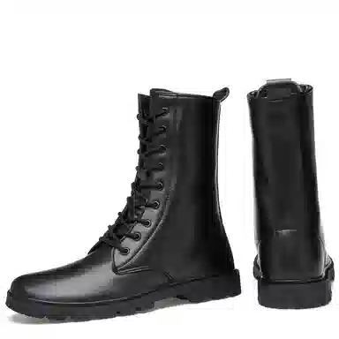 公牛氏邸 牛皮 百搭舒适 复古时尚潮流 短靴 男女同款 黑色