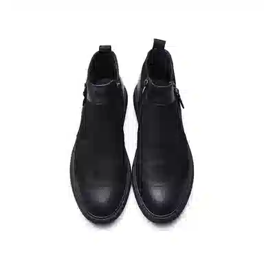 PARDASAUL Round Toe Side Zipper Boots Black