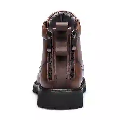 袋鼠头 牛皮革 舒适百搭 防滑厚底 中筒 马丁靴