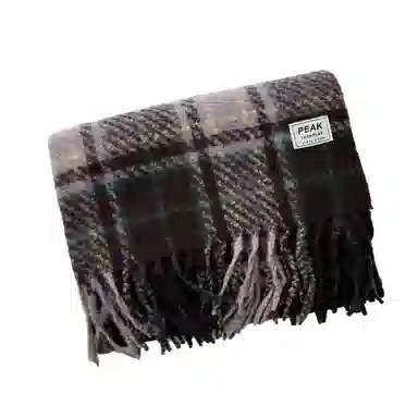 匹克 秋冬季流苏格子撞色英伦风加厚防寒保暖 绒线围巾（礼盒可选） 男女同款情侣款