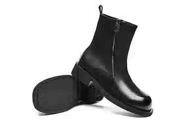 EBLAN Leather Platform Ankle Boots