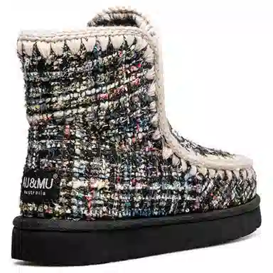 AU&MU Knit Pattern Snow Boots
