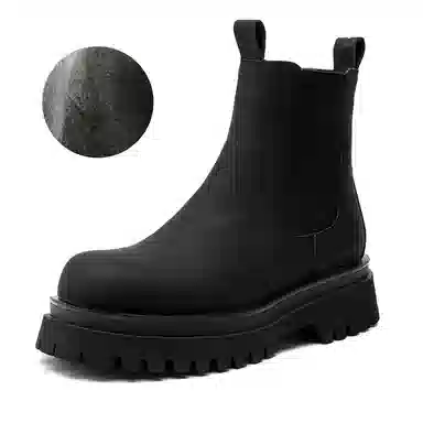 驰狼 时尚百搭 切尔西靴 男款 雾面磨砂黑