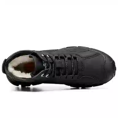 法派 二层牛皮 保暖时尚舒适 短筒 户外靴 男款 黑色