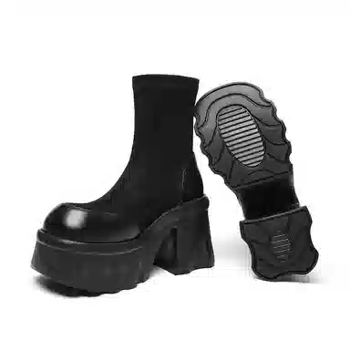 CHERYKALLY Retro Platform Ankle Boots 10cm