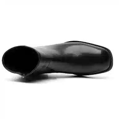 合成革 时尚潮流底厚增高百搭之选 短靴 男款 黑色