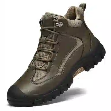 公牛氏邸 牛皮革 保暖耐磨 厚底防滑 工装休闲 中筒 户外靴