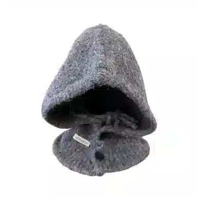 北极绒 韩版巴拉克拉法帽秋冬一体加厚保暖针织护耳帽时尚百搭款 羊毛混纺 斗篷帽 女款