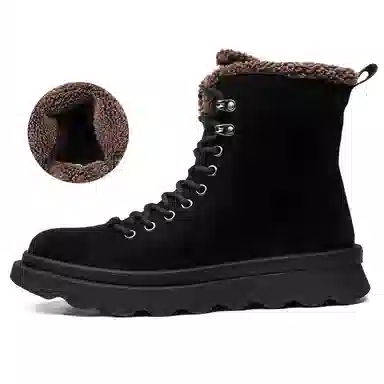 法派 加绒保暖百搭 高筒 马丁靴 男款 黑色