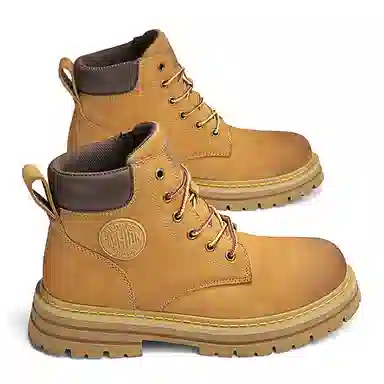 季公羊 牛皮革 舒适日常百搭 短筒 马丁靴 男女同款