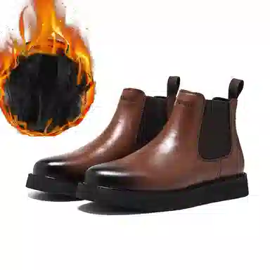 敦奴 超纤皮 经典简约 百搭时尚 短筒 切尔西靴 男款