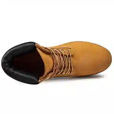 季公羊 牛皮革 时尚潮流 简约经典 短筒 马丁靴 男女同款 麦色