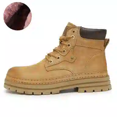 袋鼠头 头层猪皮 经典简约 个性百搭时尚 短筒 马丁靴 男女同款